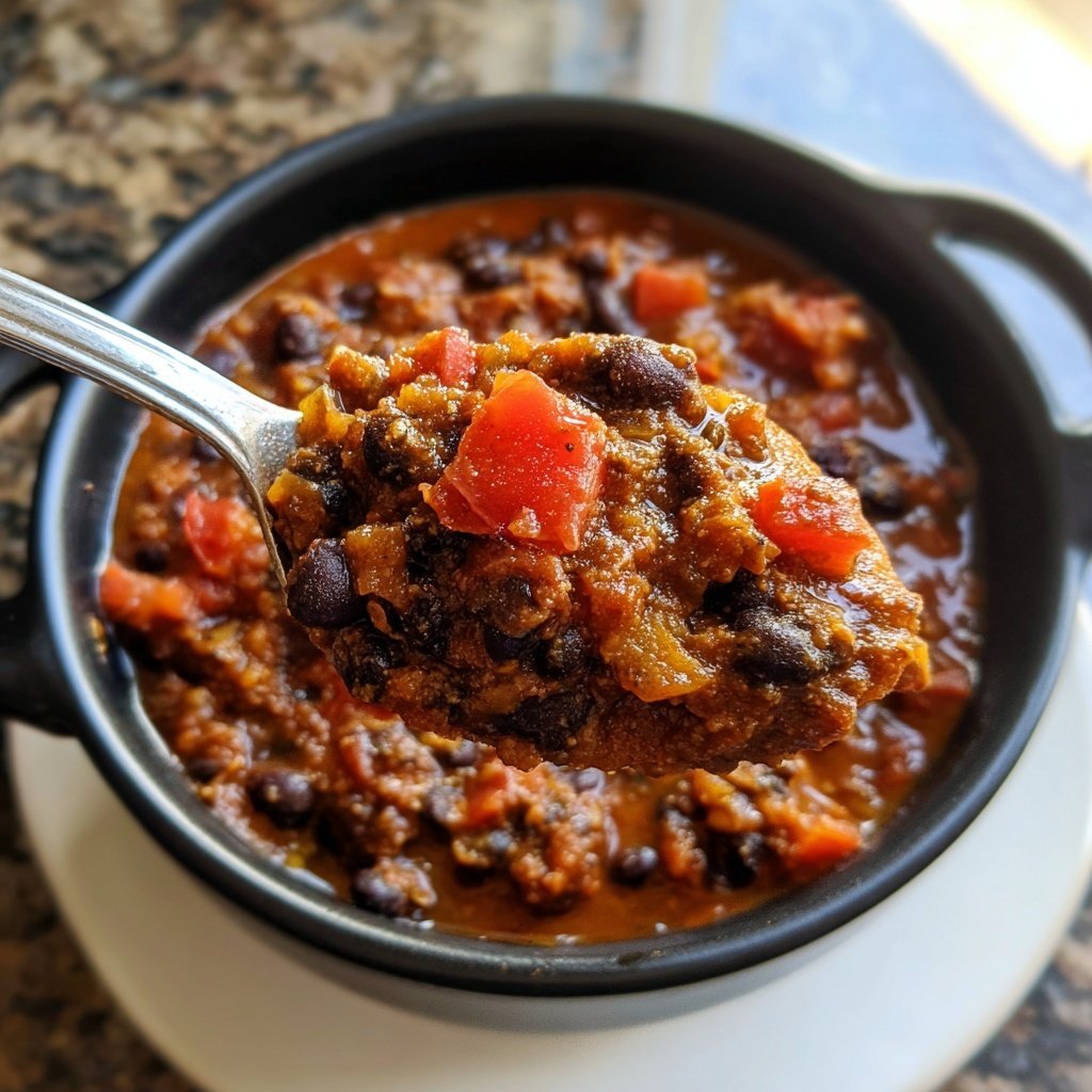 Healthy Crockpot Black Bean Chili