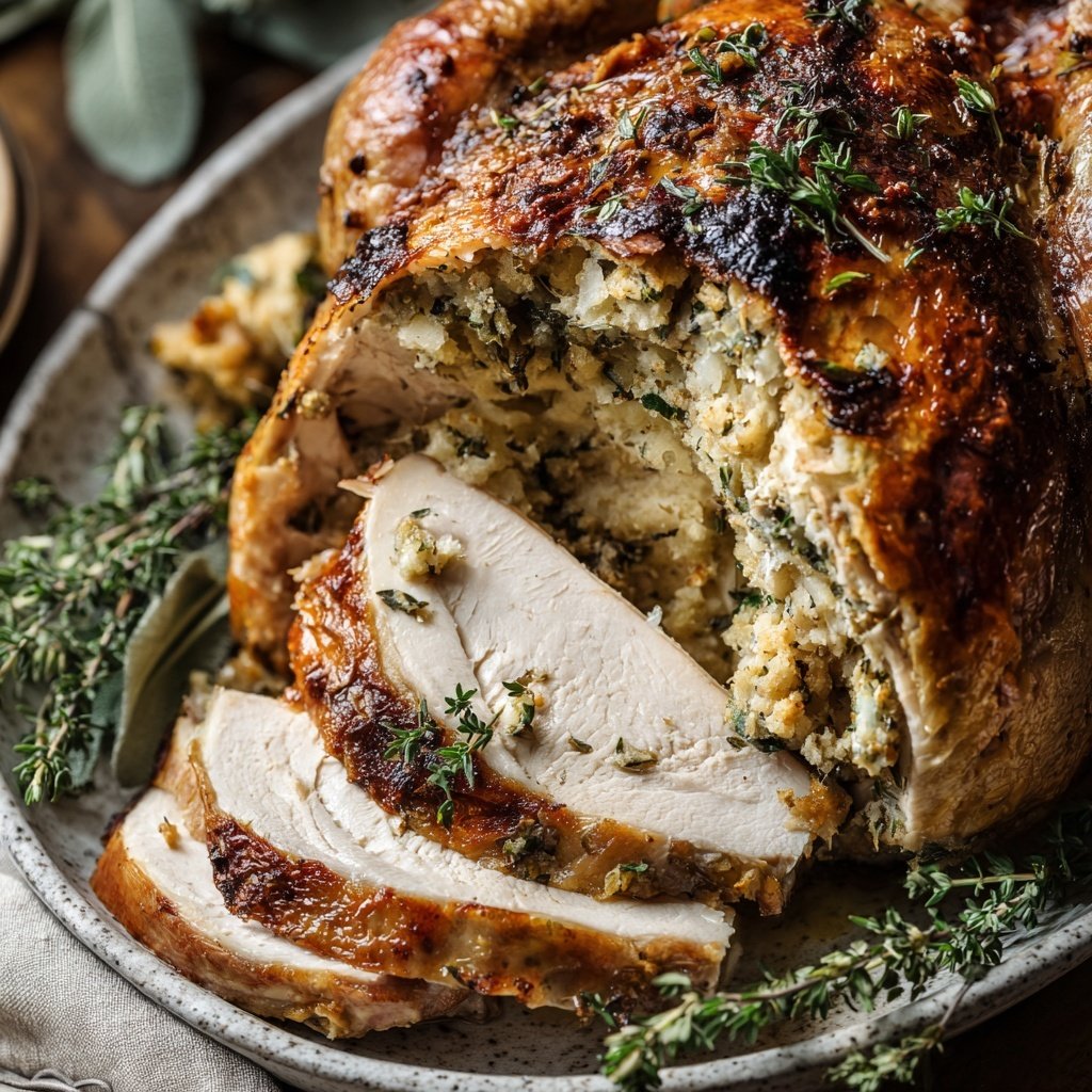Seasonal & Festive Thanksgiving Herb Stuffed Turkey
