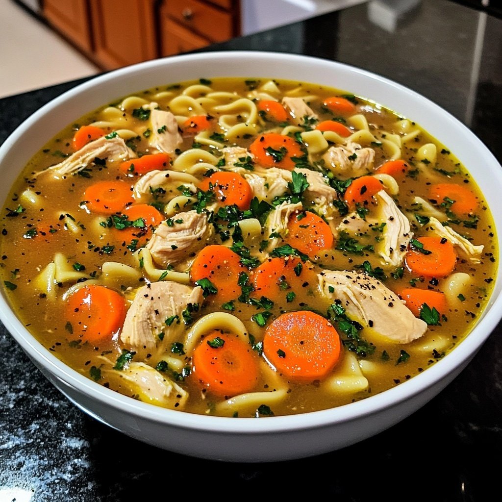 Healthy Crockpot Chicken Noodle Soup