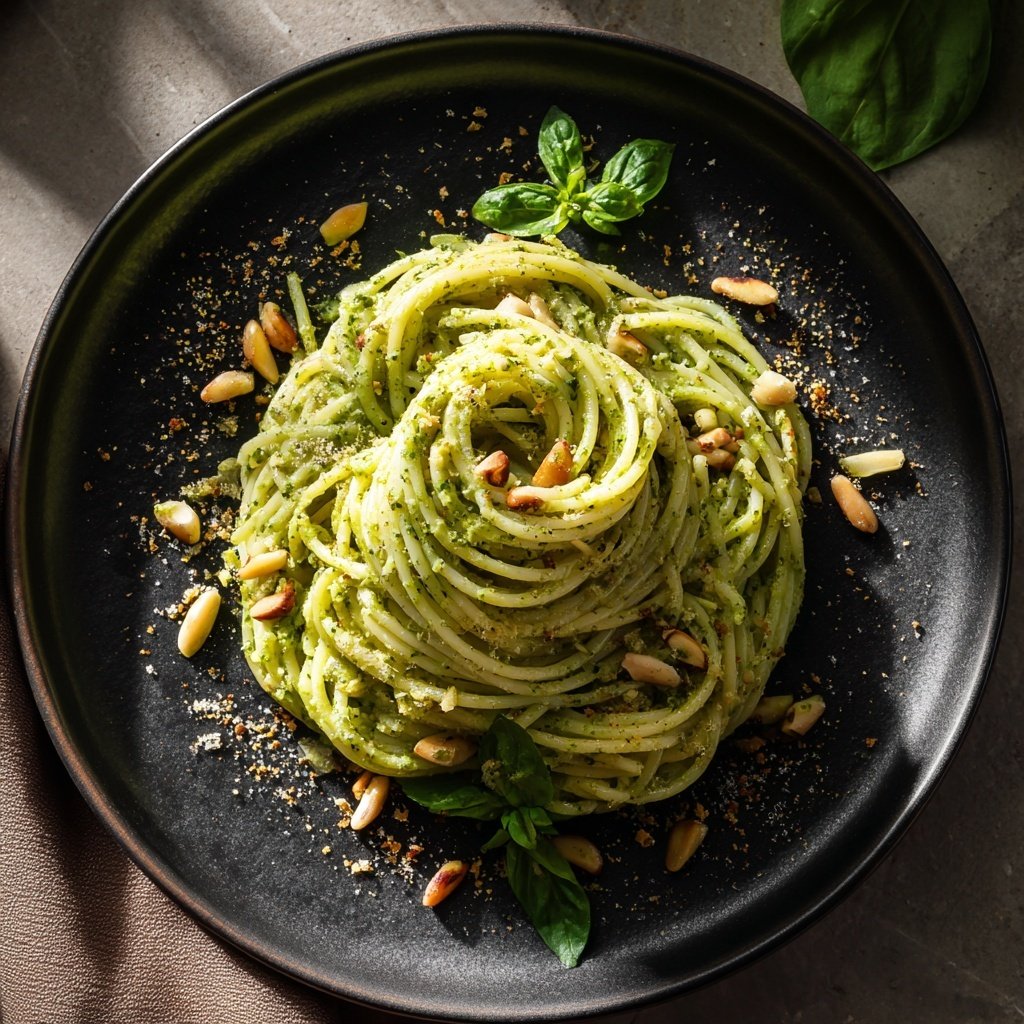 Angel Hair Pasta With Creamy Pesto