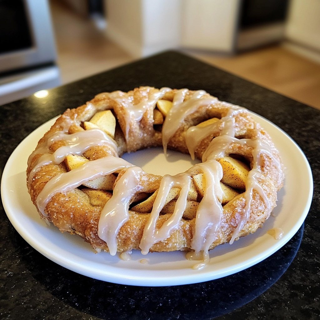Cozy Apple Kringle with Vanilla Glaze