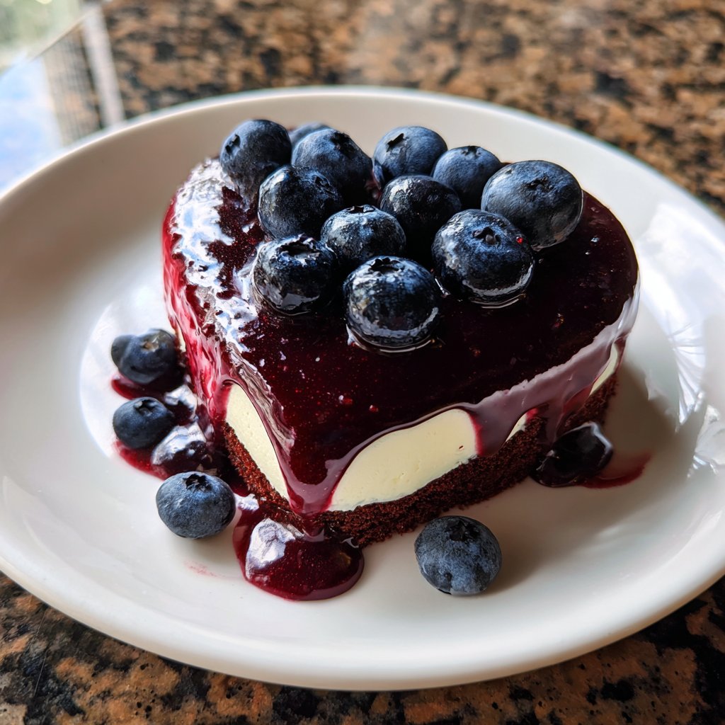 Mini Heart Cake with Berry Glaze