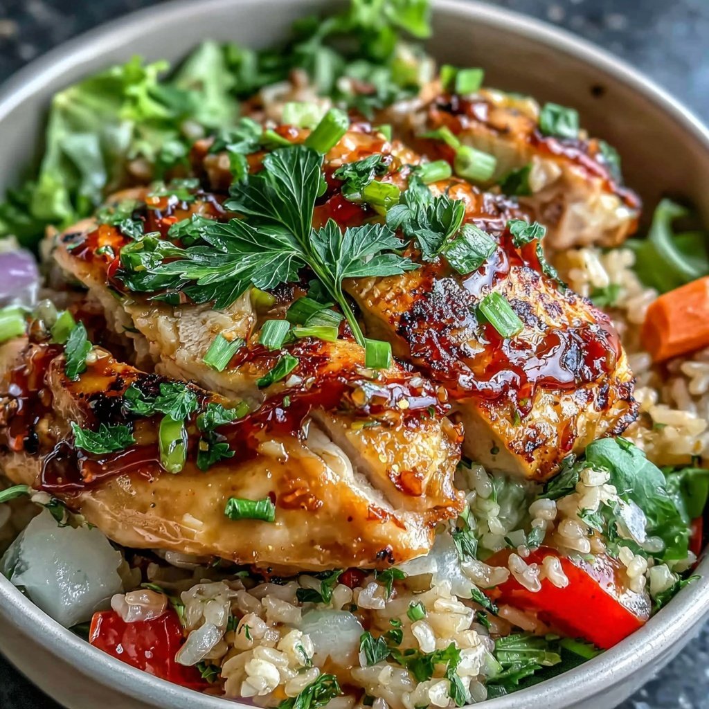 Healthy Grilled Chicken And Brown Rice Bowl