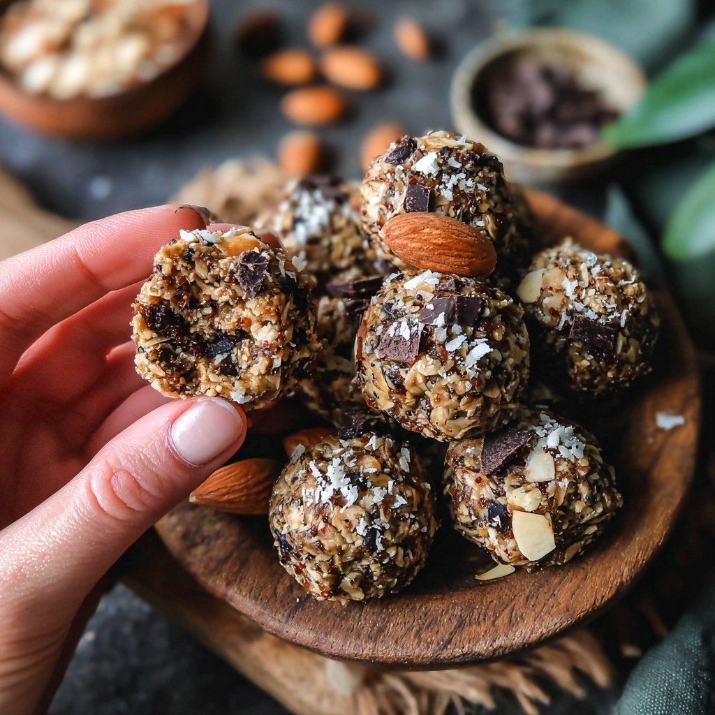 Chocolate Almond Coconut Granola Bites