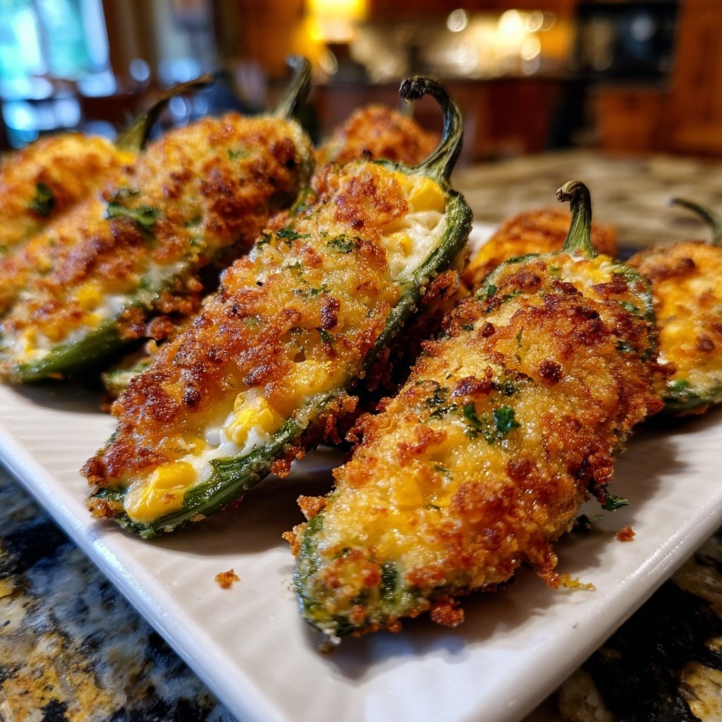 Jalapeno Poppers Stuffed with Corn
