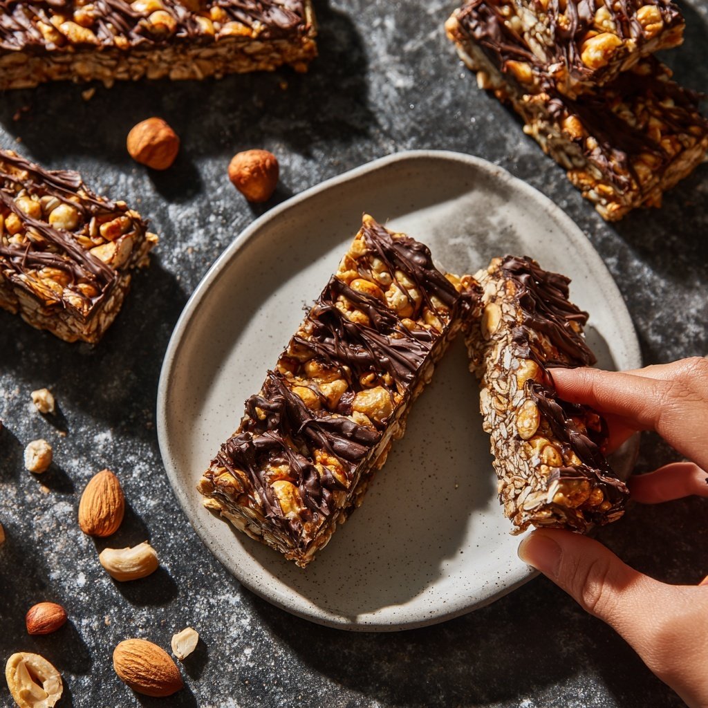 Chocolate Hazelnut Oat Snack Bars