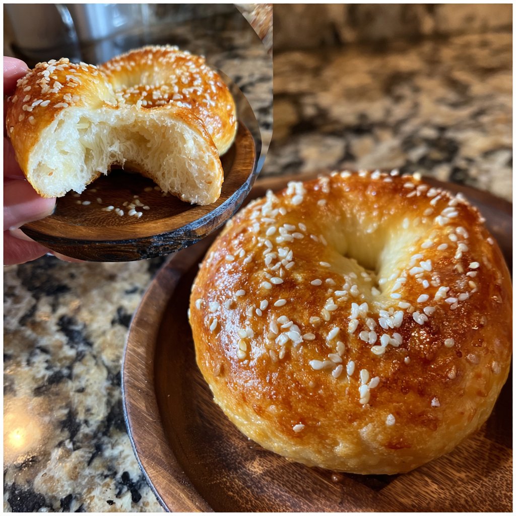High Protein Bagels With Egg Wash Shine