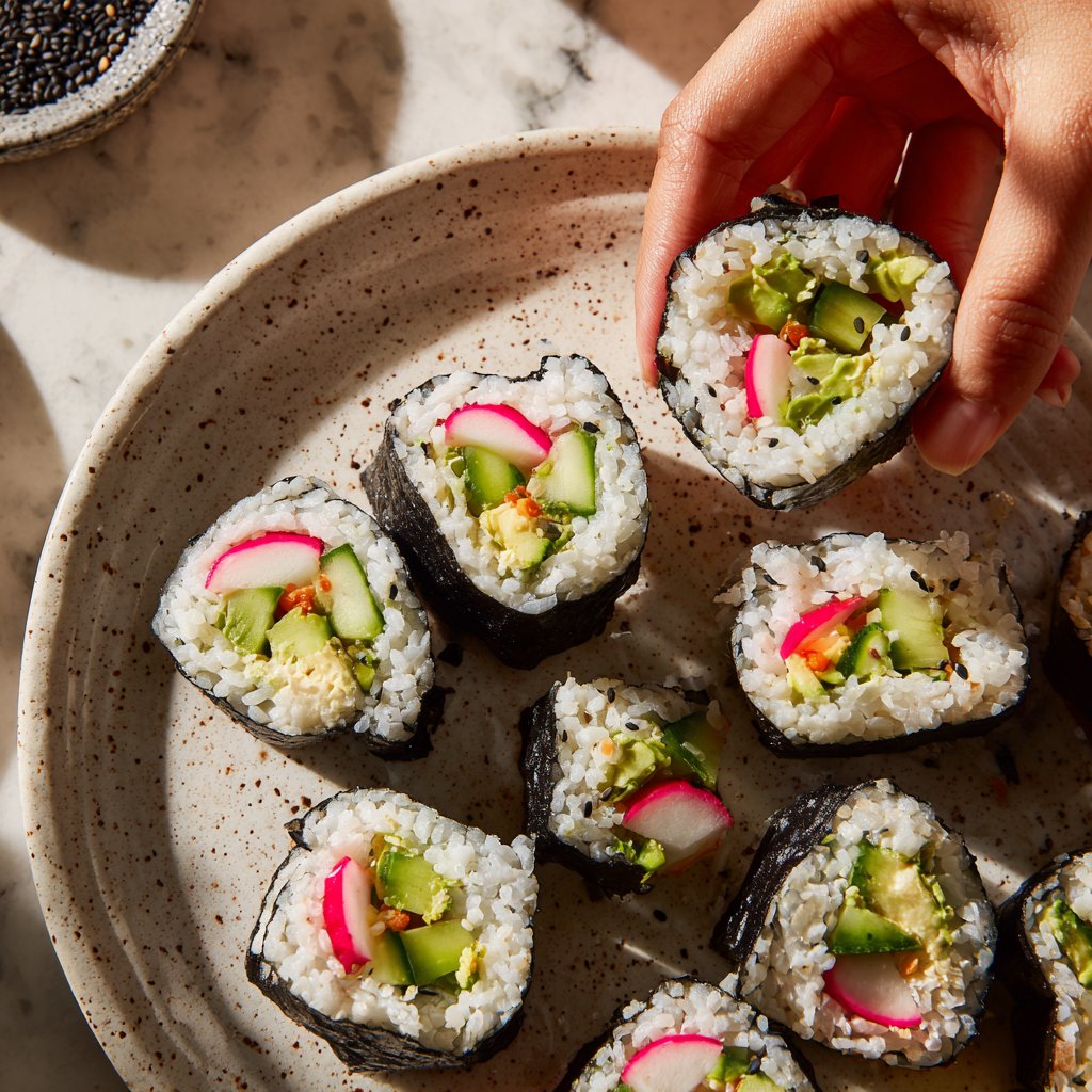 Healthy Lunch Vegetable Sushi Rolls