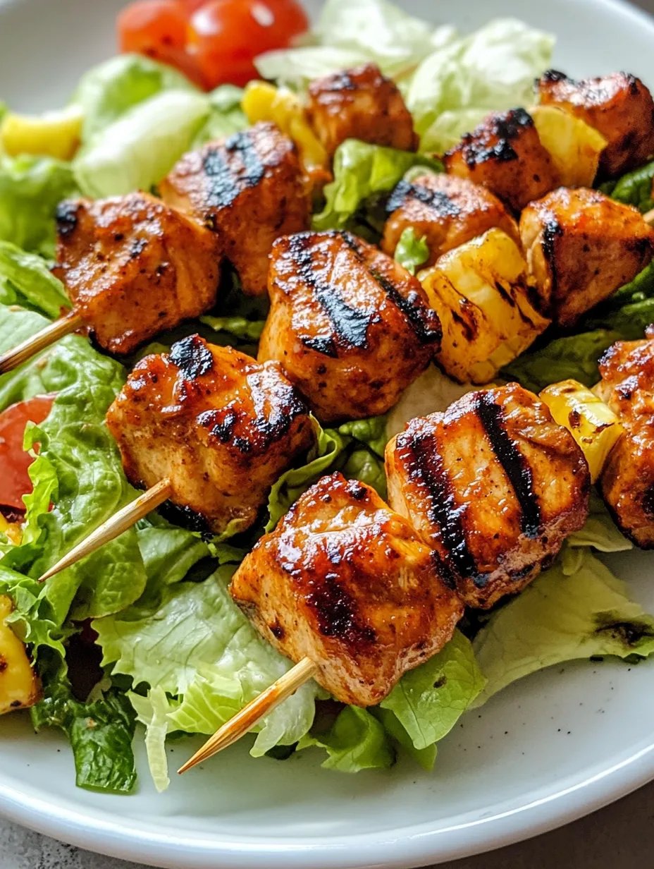 BBQ Chicken Skewer Salad