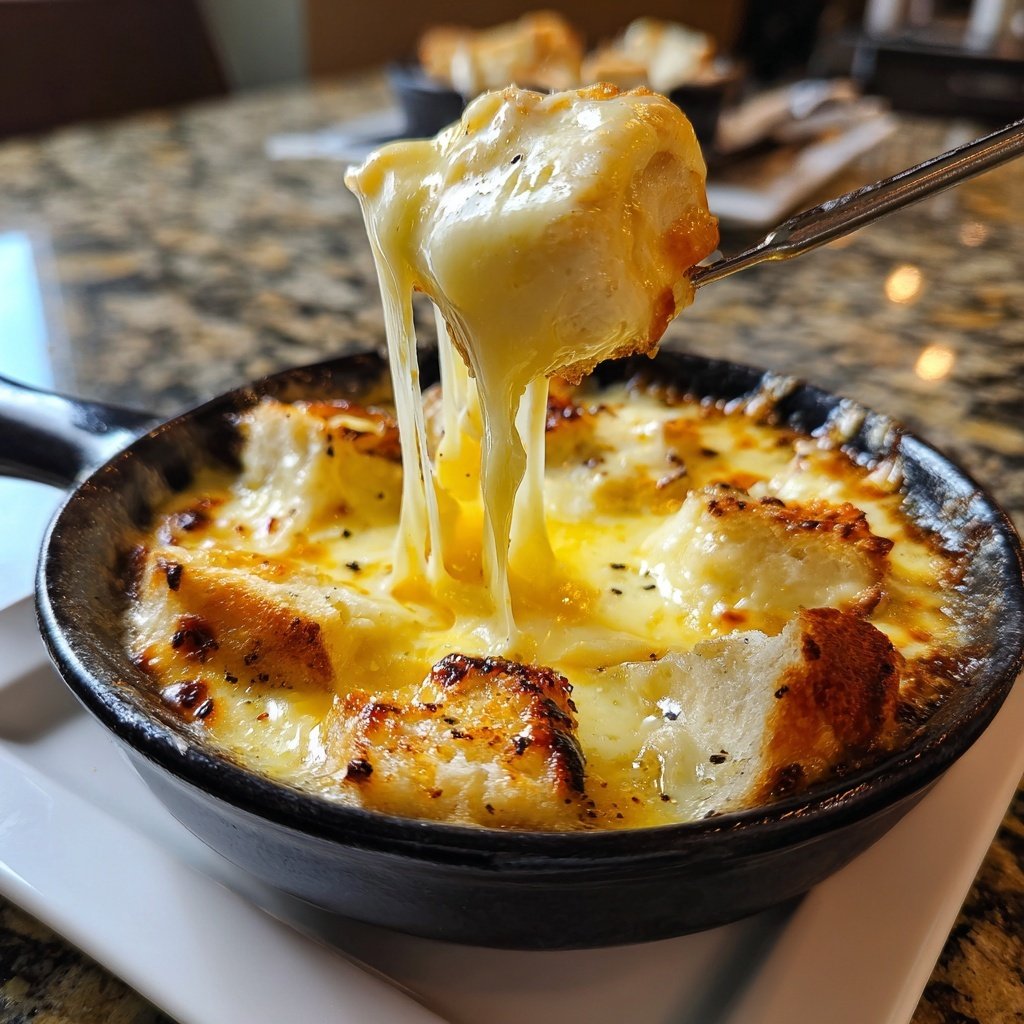 Fondue with Swiss Cheese and Garlic