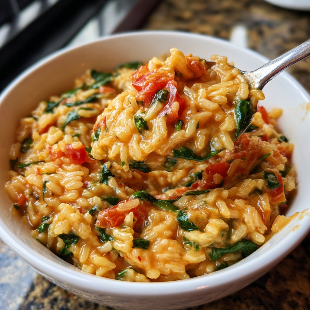 Creamy Spinach Tomato Rice