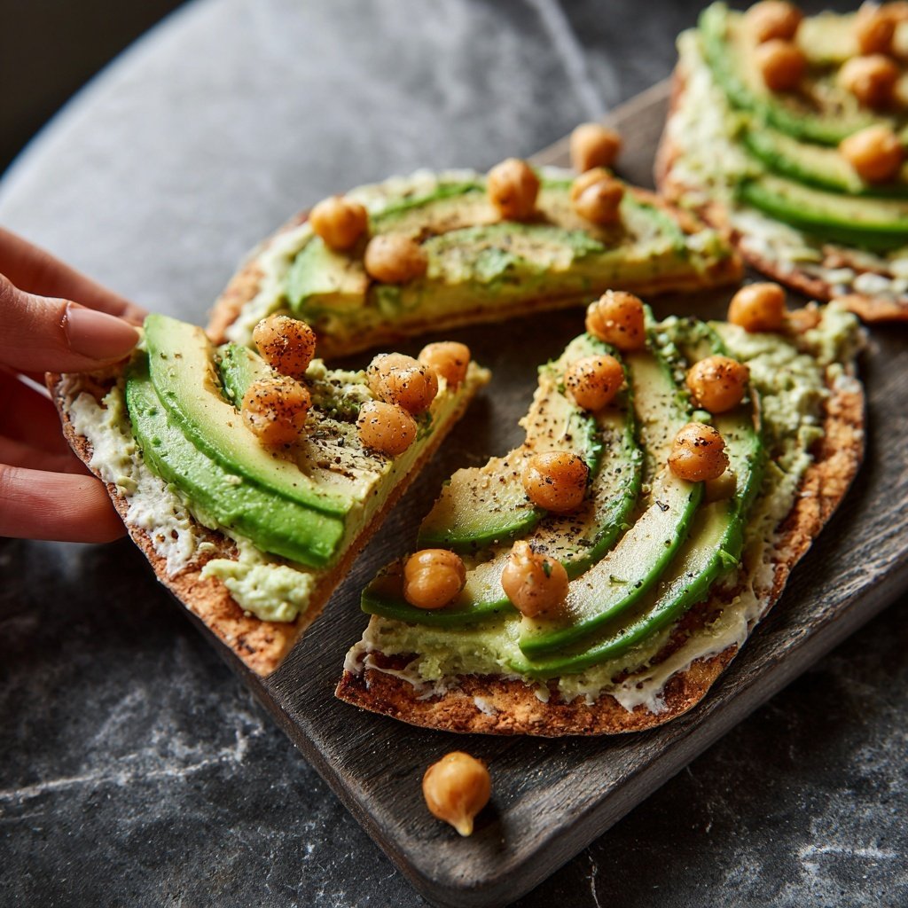 Healthy Lunch Avocado Chickpea Flatbread